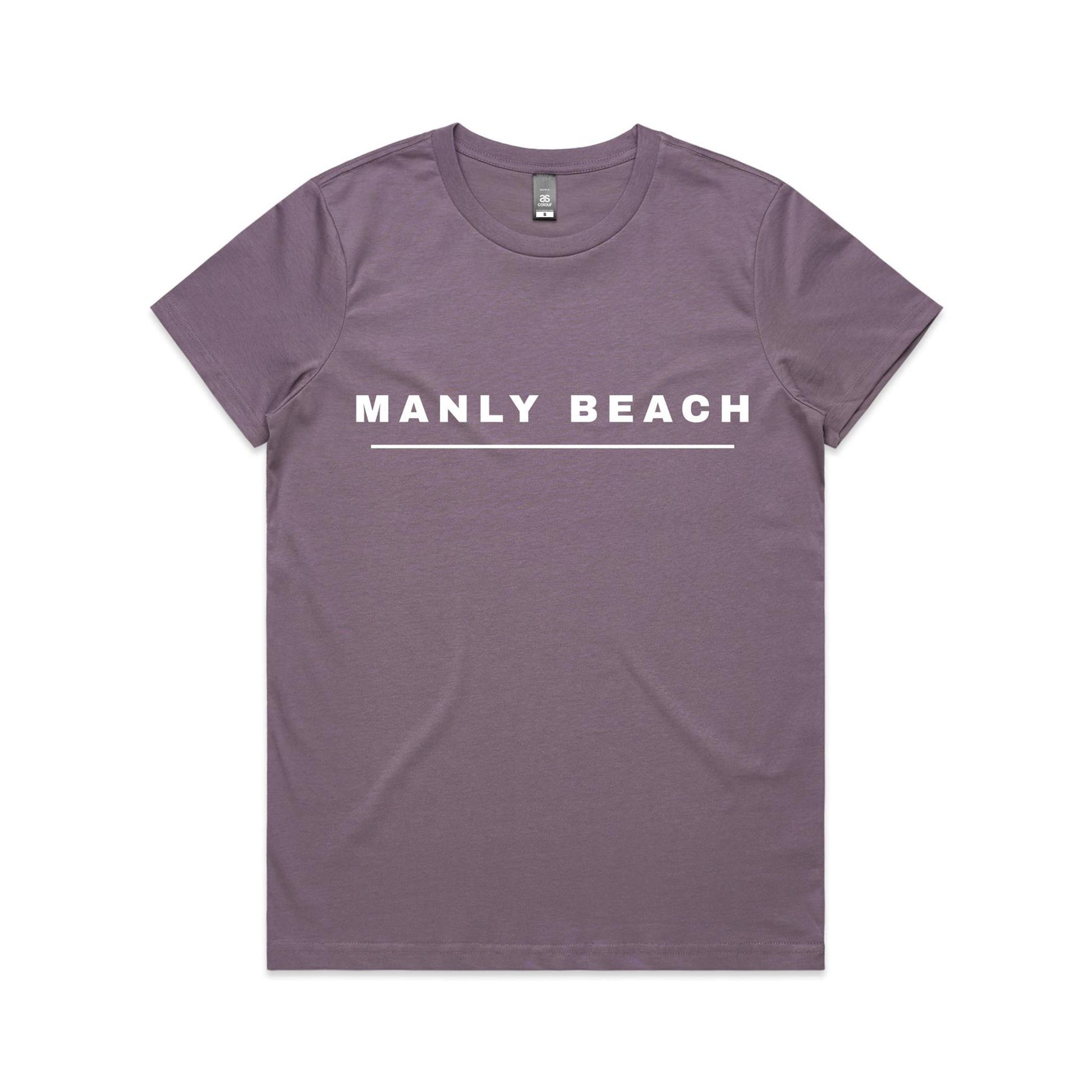 Lost Manly custom logo Manly Beach edition AS Colour Women's Maple Tee (pastels) - Lost Manly Shop