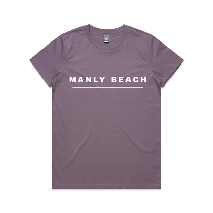 Lost Manly custom logo Manly Beach edition AS Colour Women's Maple Tee (pastels) - Lost Manly Shop