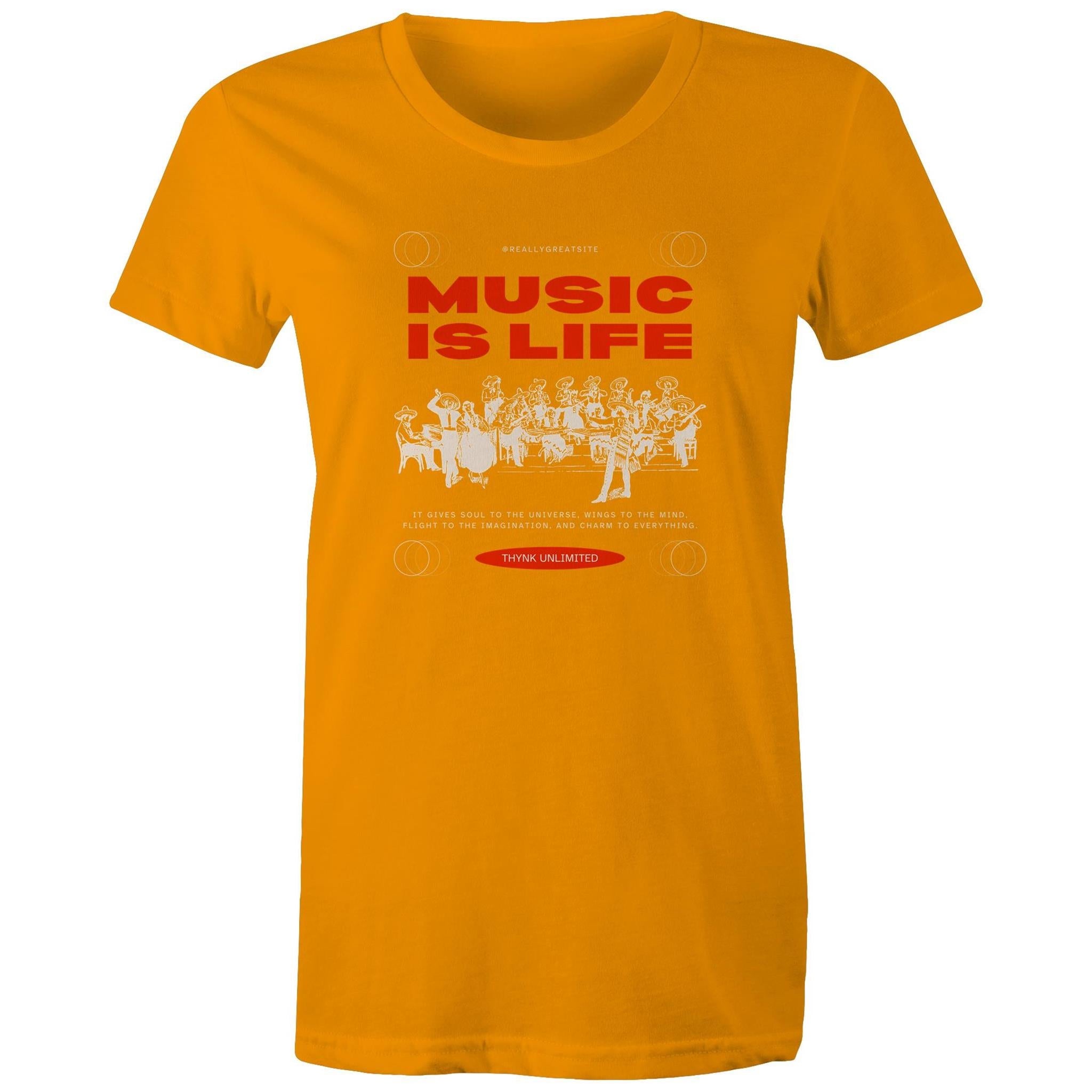 Women's Maple Tee Music is my Life 