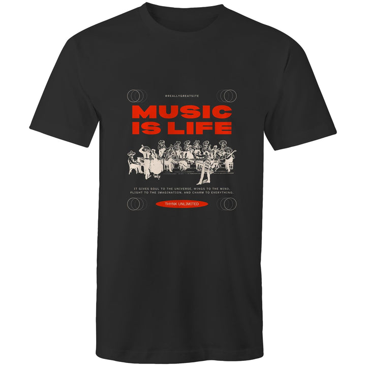 Mens T-Shirt Music is my life custom logo 