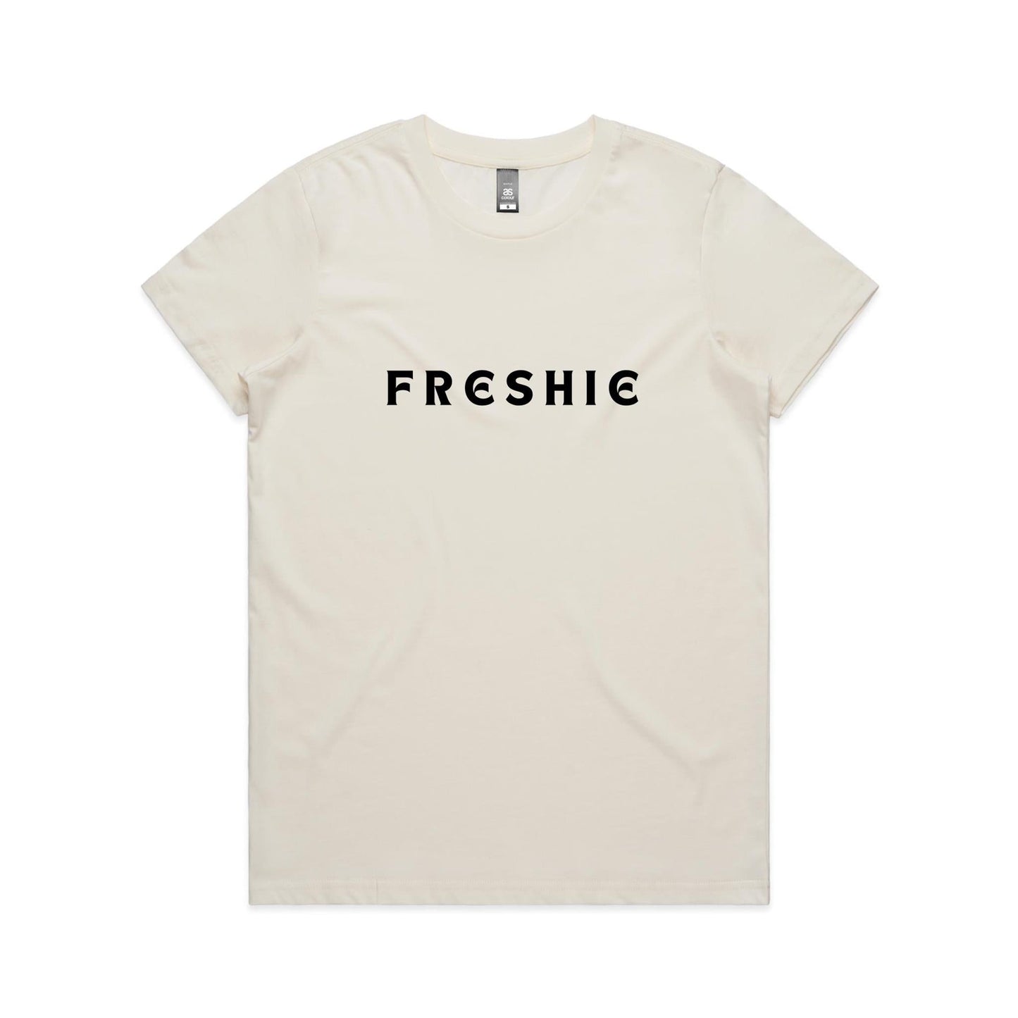 AS Colour Women's Maple Tee Freshie custom logo black font 