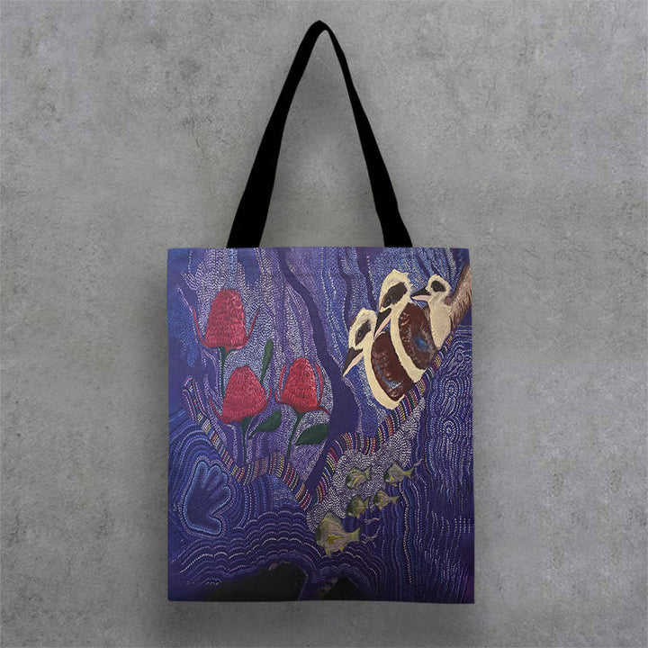 Canvas Tote Bag Black Strap 