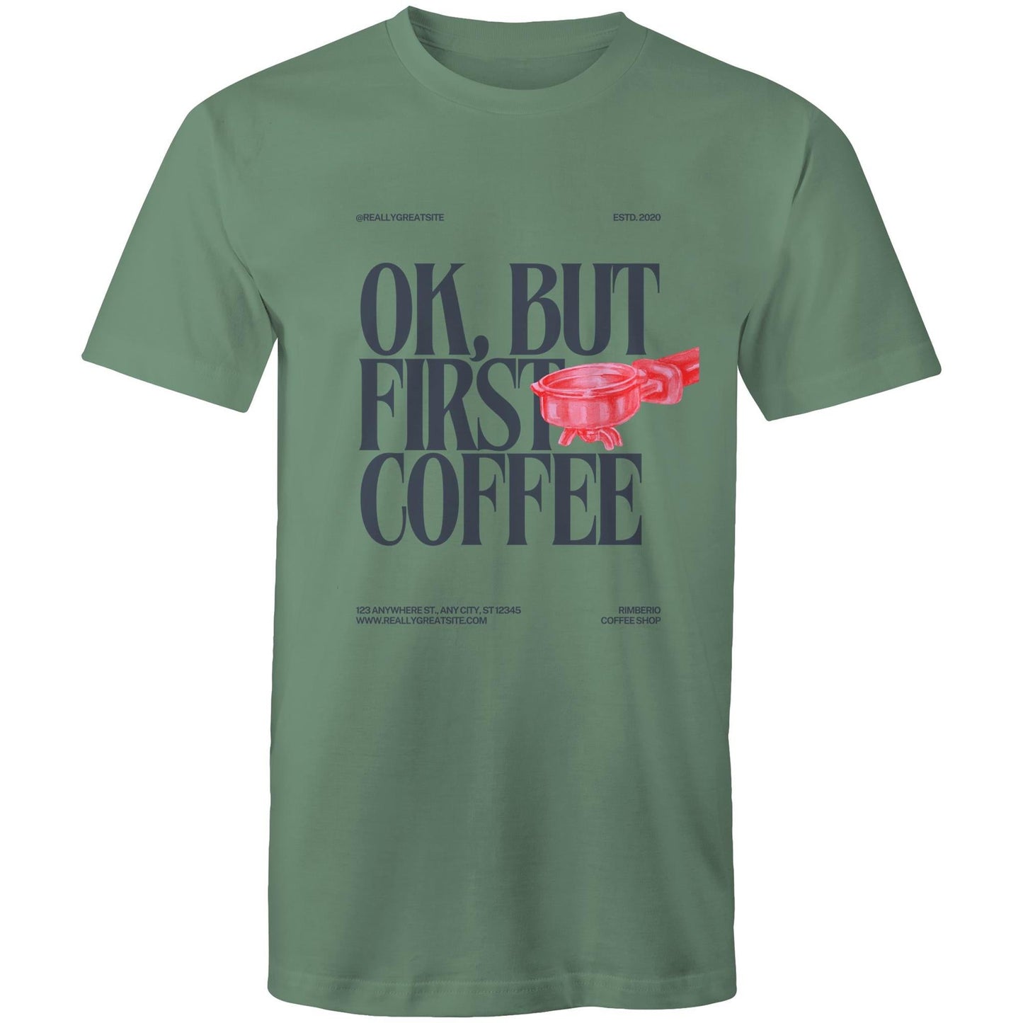 Mens T-Shirt OK but first Coffee 
