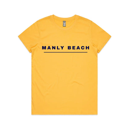 Lost Manly custom logo Manly Beach edition AS Colour Women's Maple Tee - Lost Manly Shop