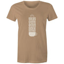 Women's Maple Tee Coffee Print 