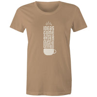 Women's Maple Tee Coffee Print 