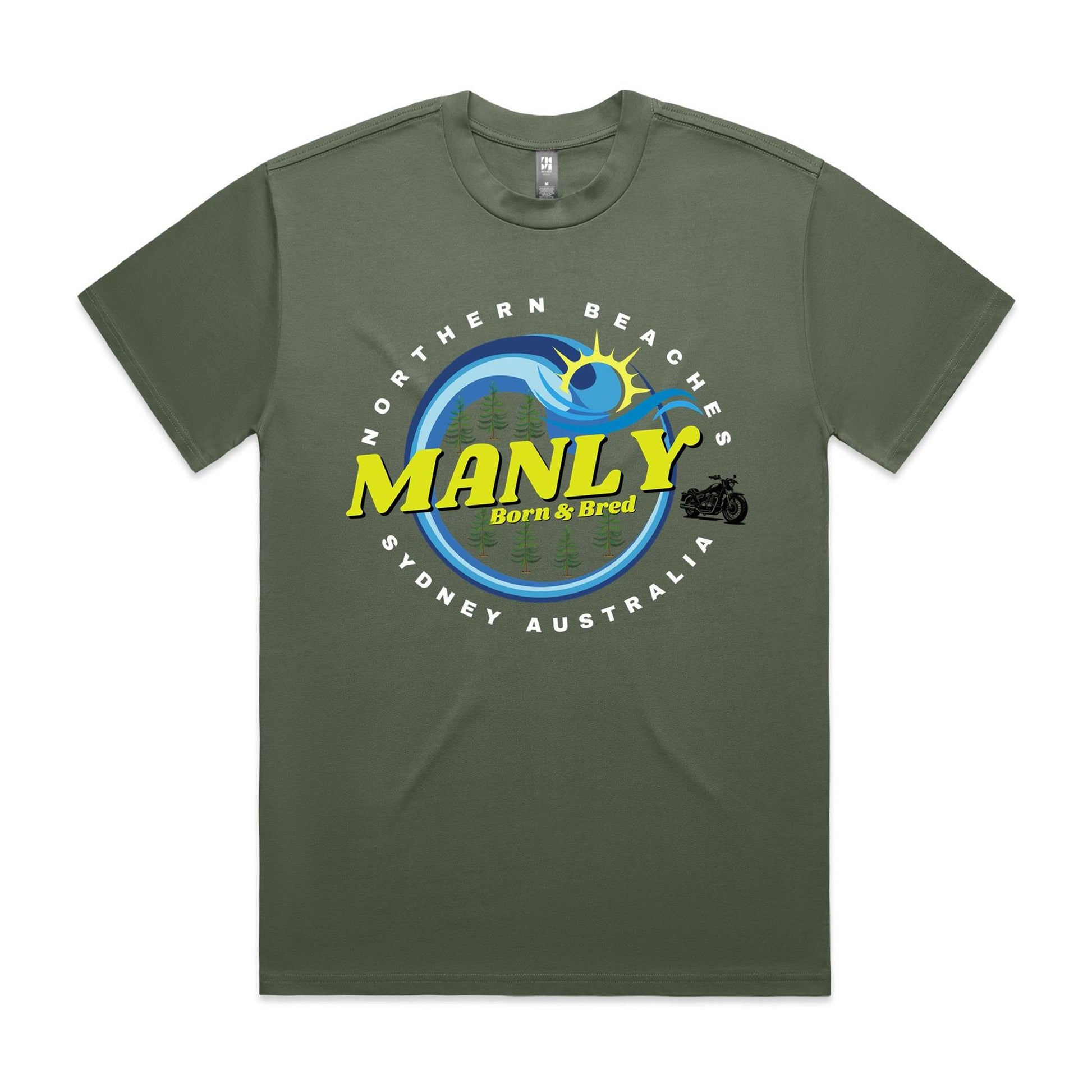 Lost Manly custom logo The Manly Barry Born & Bred edition AS Colour Heavy Tee - Lost Manly Shop