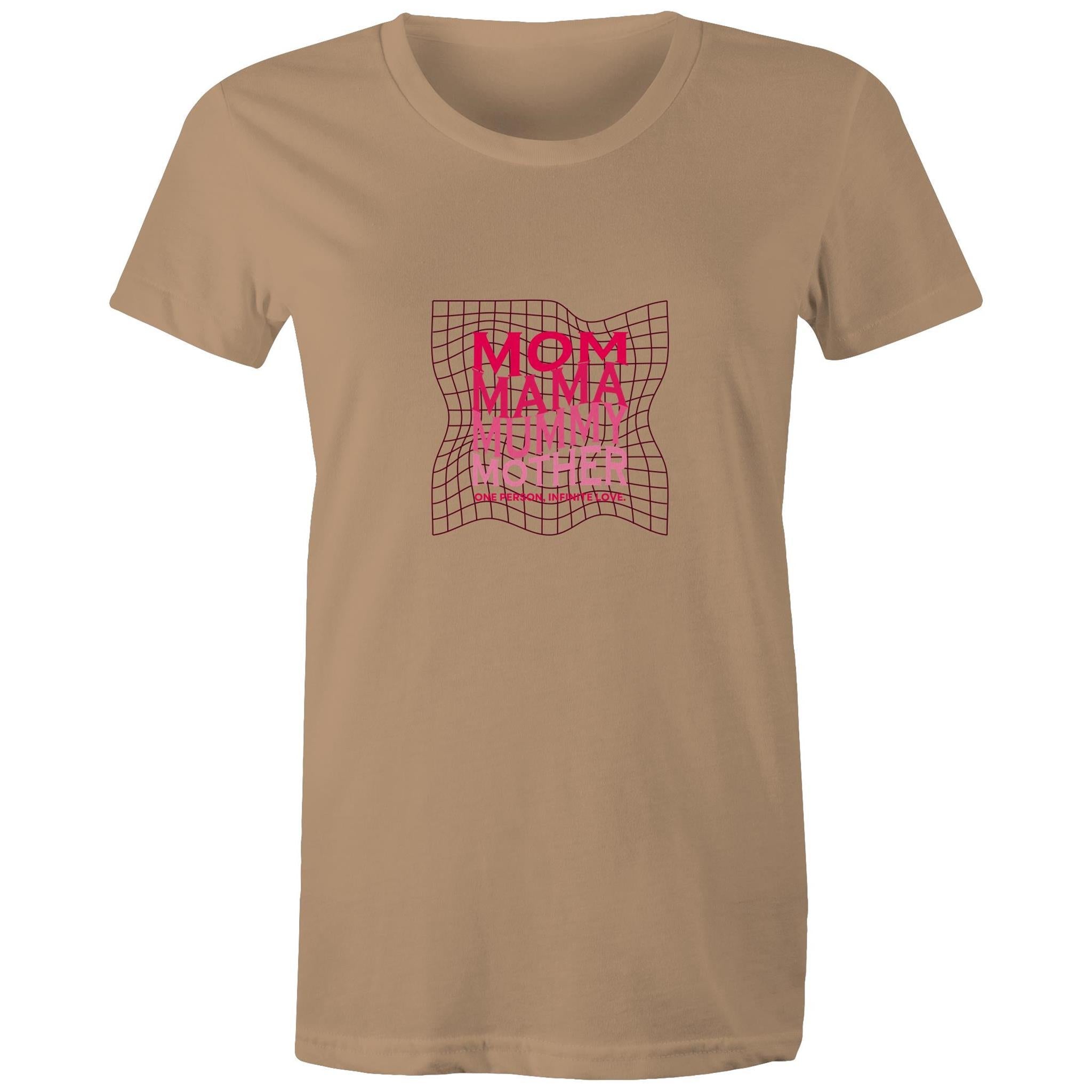 Women's Maple Tee Mom Mama Mother Print 