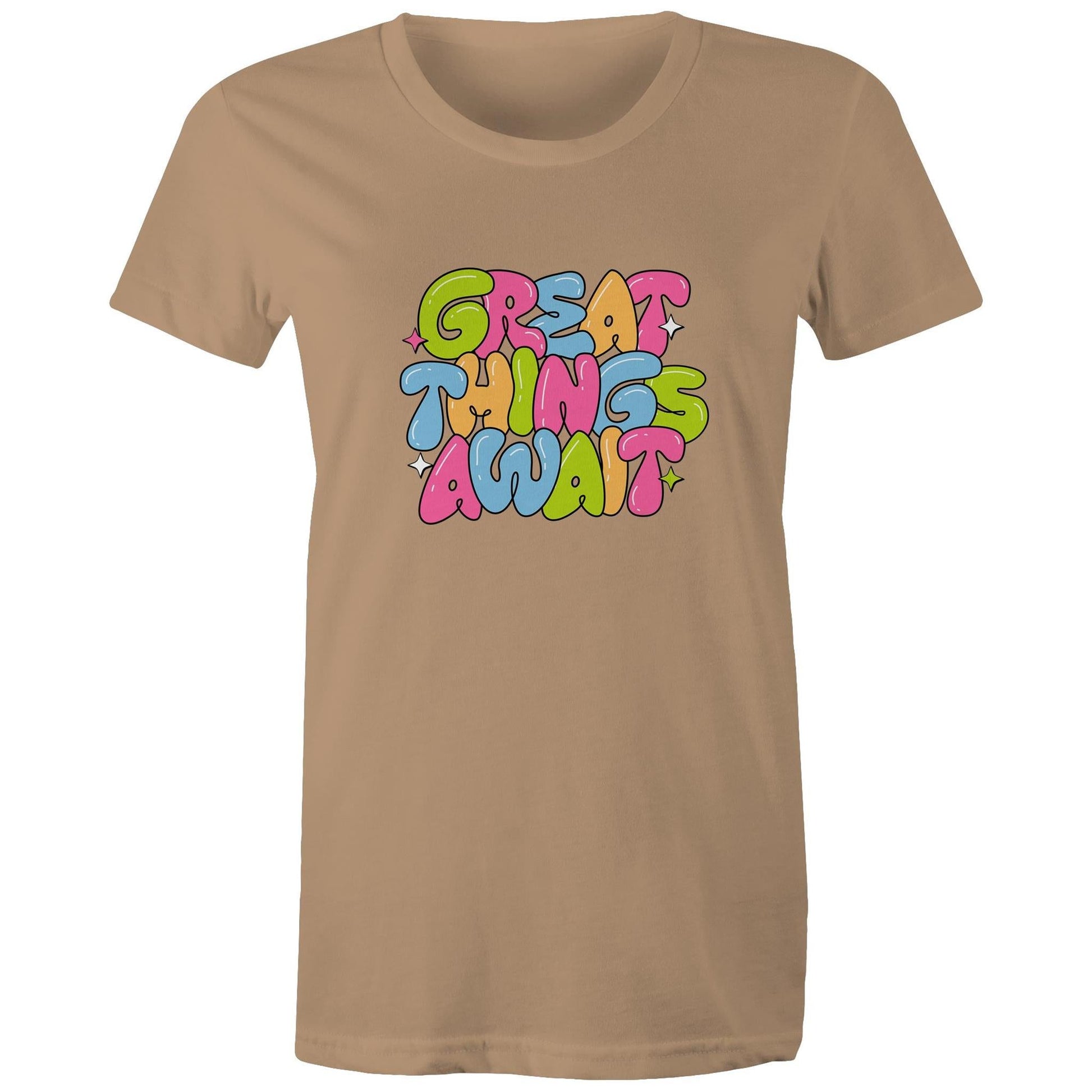 Women's Maple Tee Great Things Await 