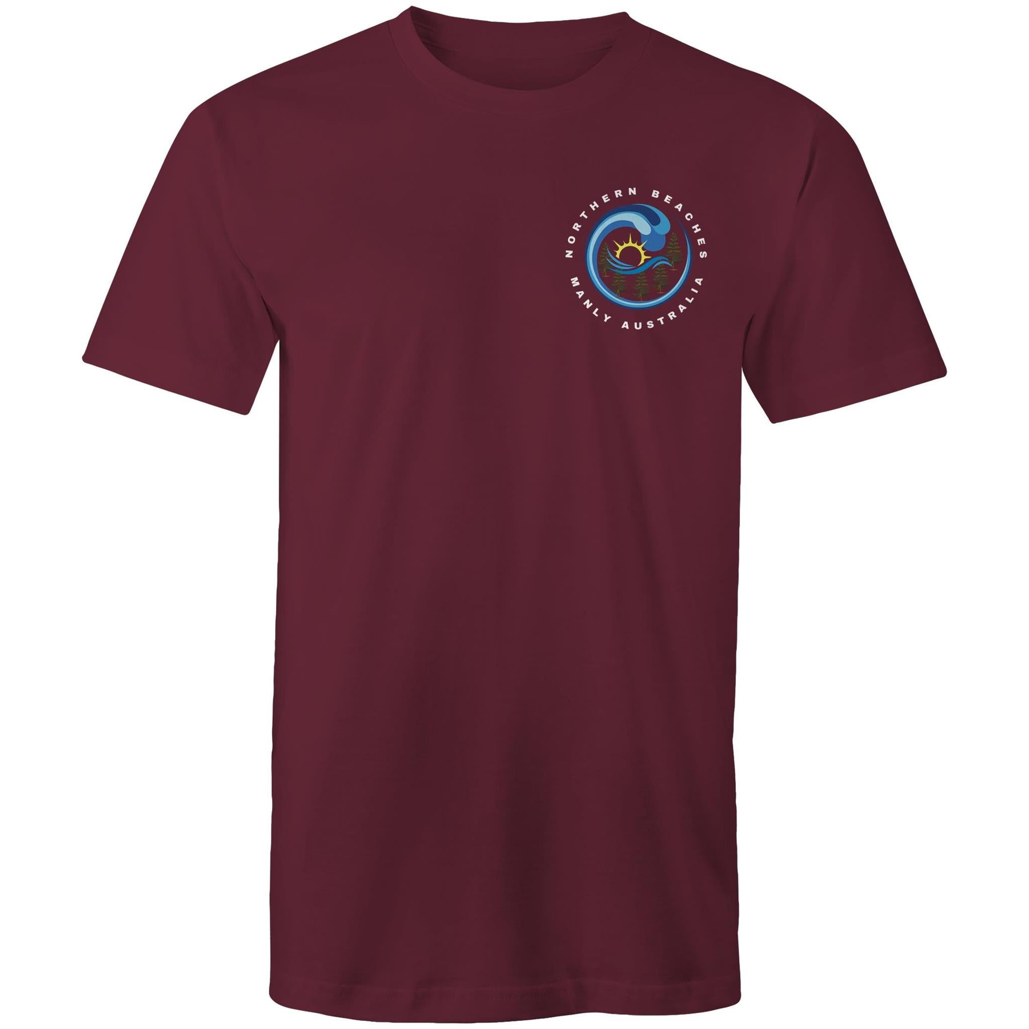 Northern Beaches Manly Australia small white font logo on Cotton T-Shirt Ogo Merch