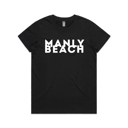 Lost Manly custom logo Manly Beach edition AS Colour Women's Maple Tee - Lost Manly Shop