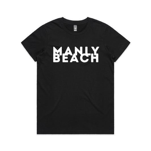 Lost Manly custom logo Manly Beach edition AS Colour Women's Maple Tee - Lost Manly Shop