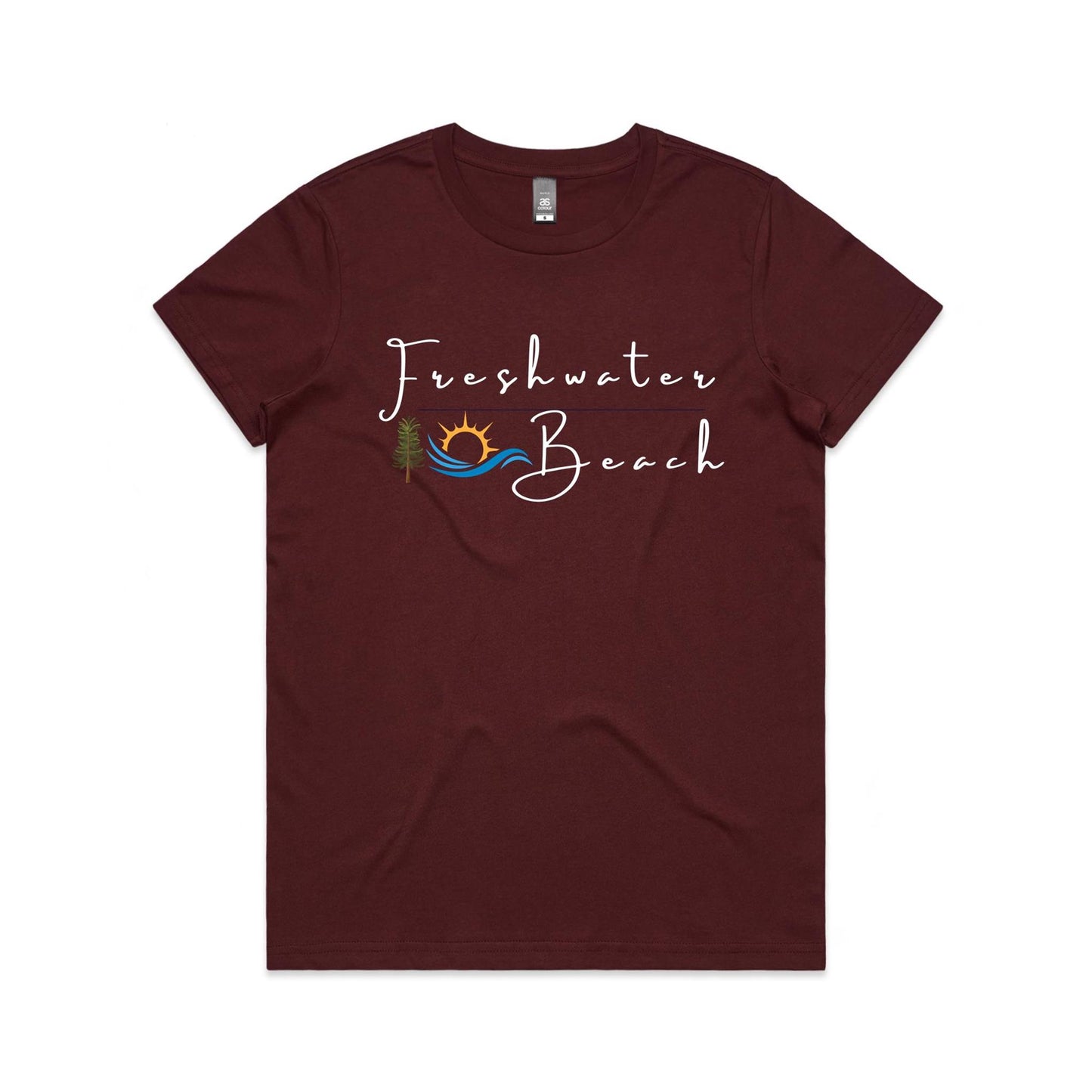 Lost Manly custom logo Manly Beach edition AS Colour Women's Maple Tee - Lost Manly Shop