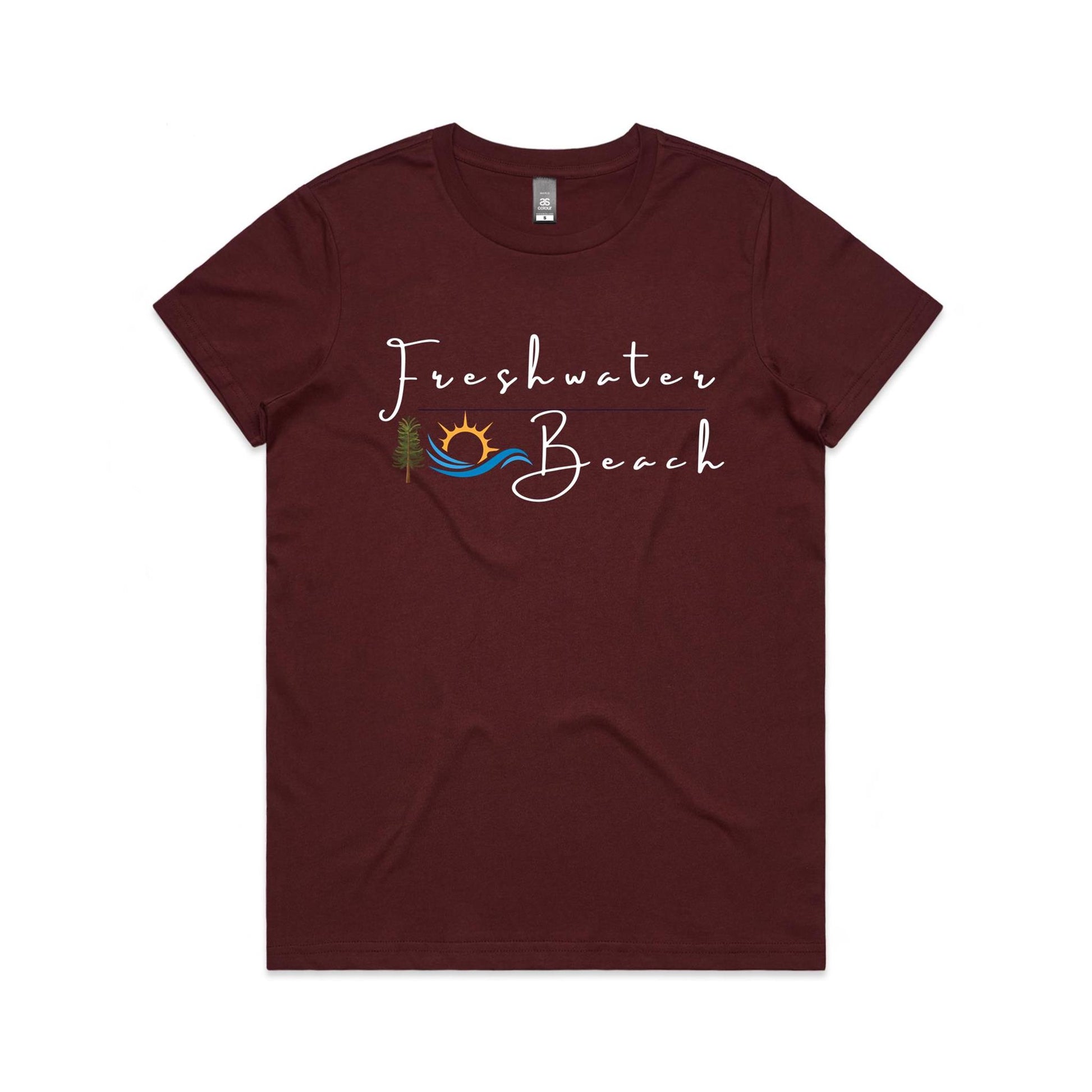 Lost Manly custom logo Manly Beach edition AS Colour Women's Maple Tee - Lost Manly Shop