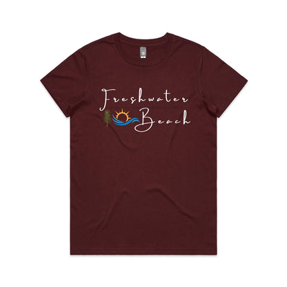 Lost Manly custom logo Manly Beach edition AS Colour Women's Maple Tee - Lost Manly Shop