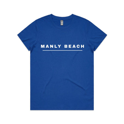 Lost Manly custom logo Manly Beach edition AS Colour Women's Maple Tee (vibrant colours) - Lost Manly Shop