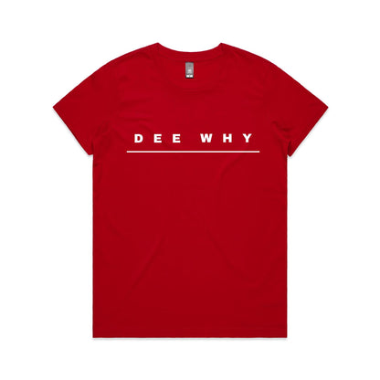 Lost Manly custom logo Dee Why edition AS Colour Women's Maple Tee - Lost Manly Shop