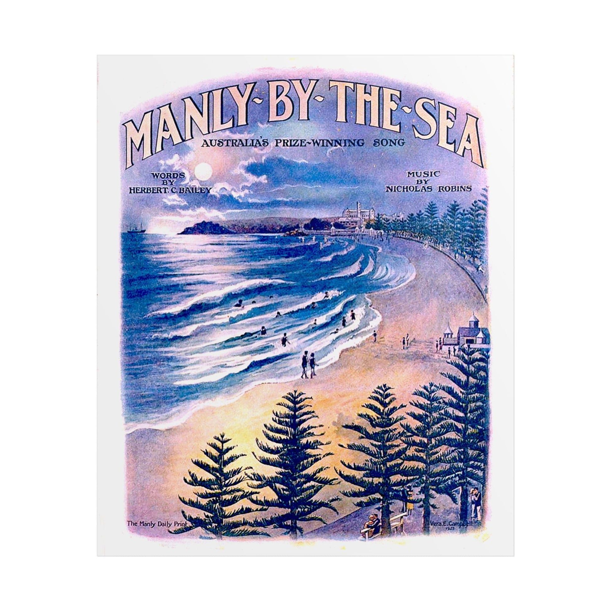 Vintage Poster 'Manly by the Sea' 1924 - Lost Manly Shop