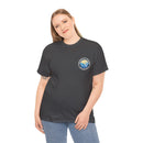 Heavy Cotton T-Shirt with free Canva custom designed logo front and back 