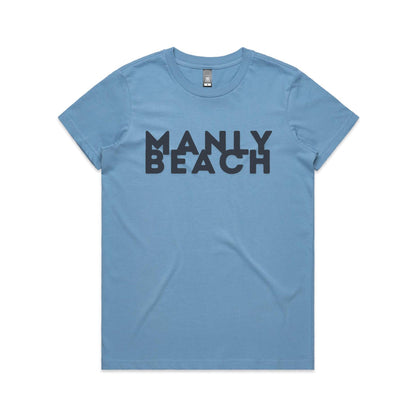 Lost Manly Custom Logo Manly Beach Edition AS Colour Women's Maple Tee. - Lost Manly Shop