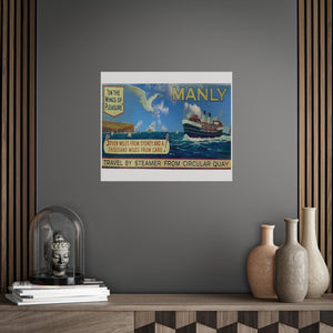 Manly Ferry Vintage Travel Poster Prints 1940s Printify