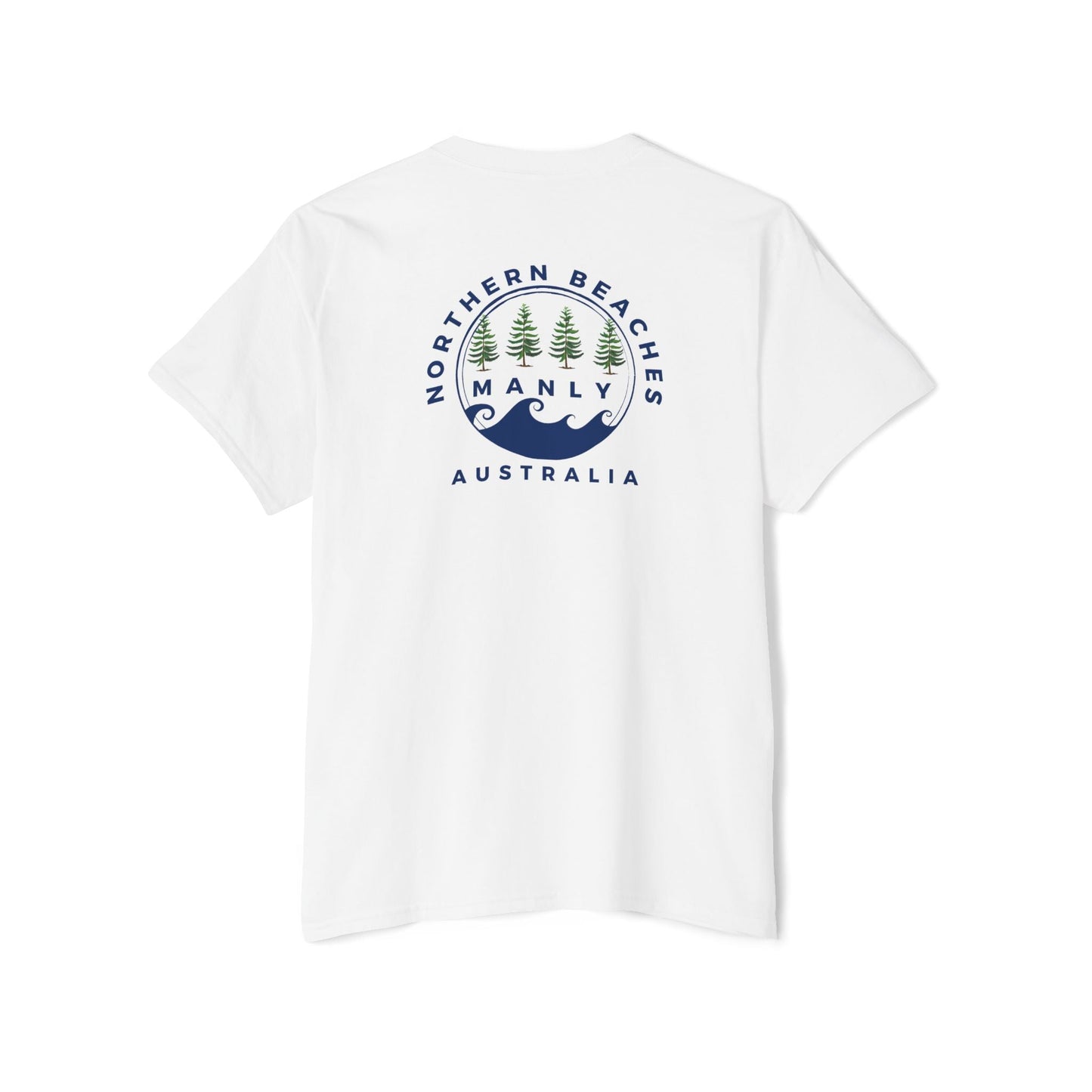 "The Westwood" Northern Beaches Manly Australia 2 different front/back Logos Heavy Cotton Pocket Tee Printify