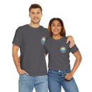 Heavy Cotton T-Shirt with free Canva custom designed logo front and back 