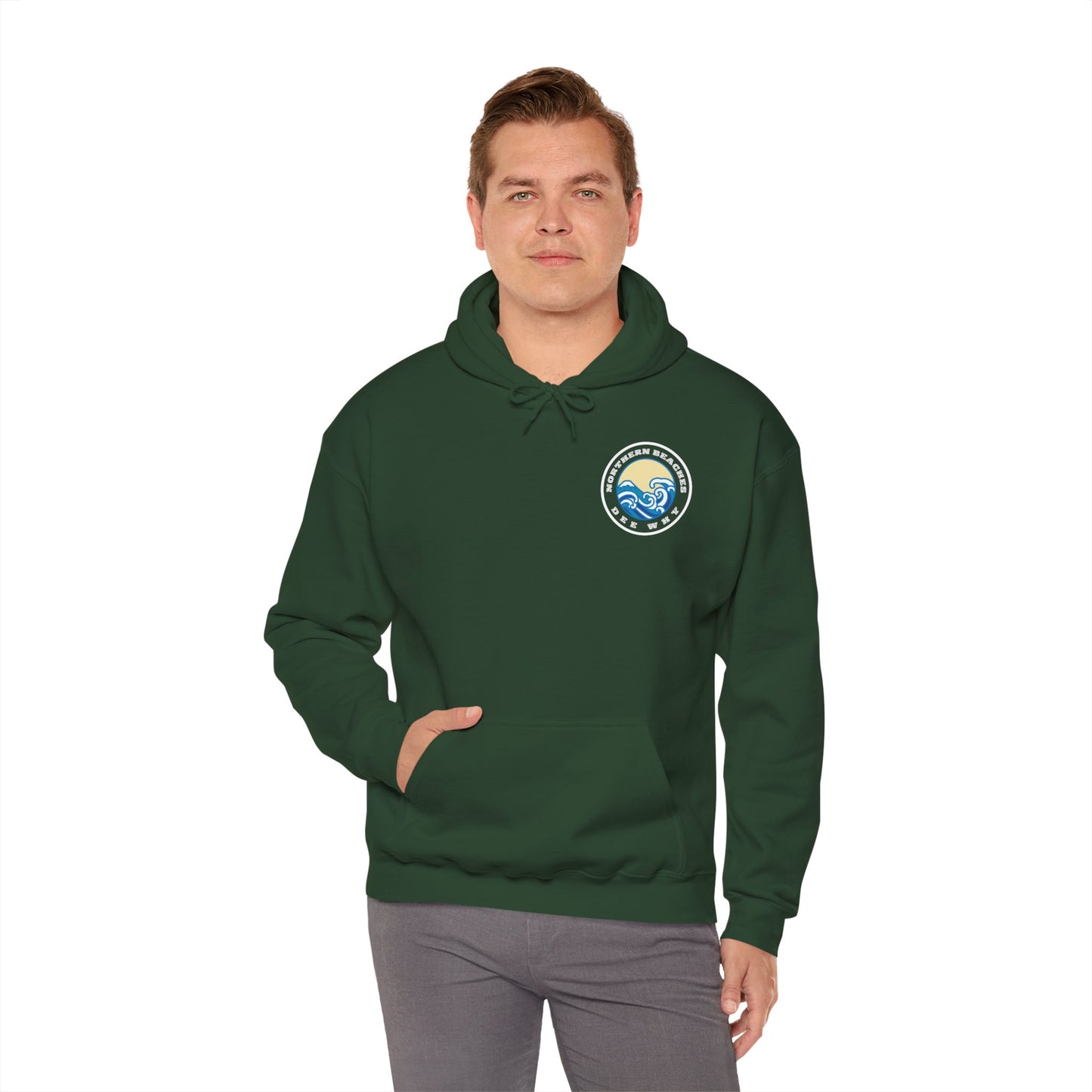 Lost Manly custom Northern Beaches Dee Why front and back logo edition Hoodie - Lost Manly Shop