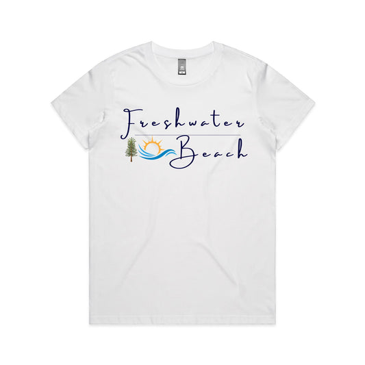 Lost Manly Custom Freshwater Beach Logo Limited Edition AS Colour Women's Maple Tee