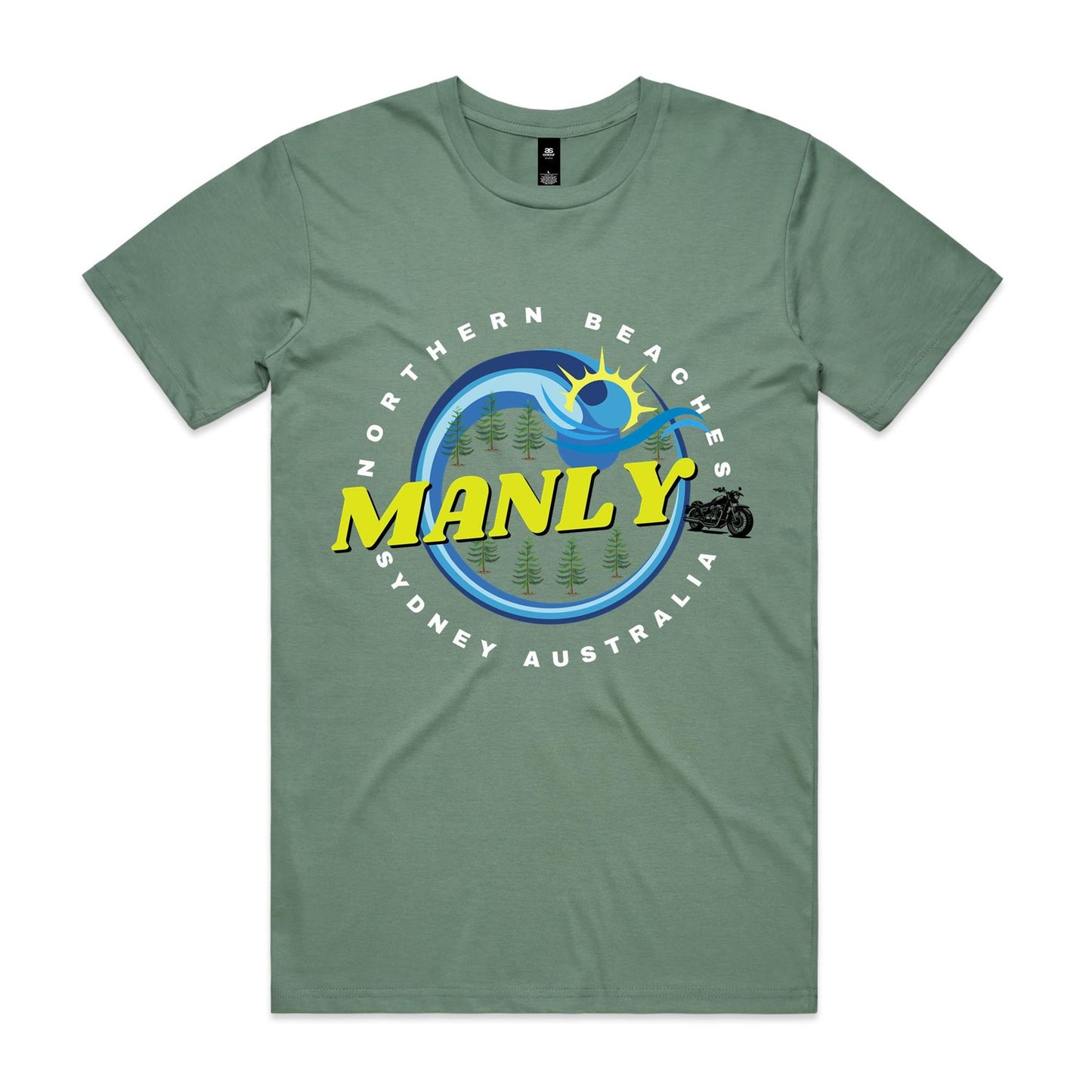 Lost Manly custom logo edition The Manly Barry AS Colour Tee - Lost Manly Shop