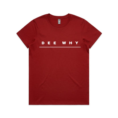 Lost Manly custom logo Dee Why edition AS Colour Women's Maple Tee - Lost Manly Shop
