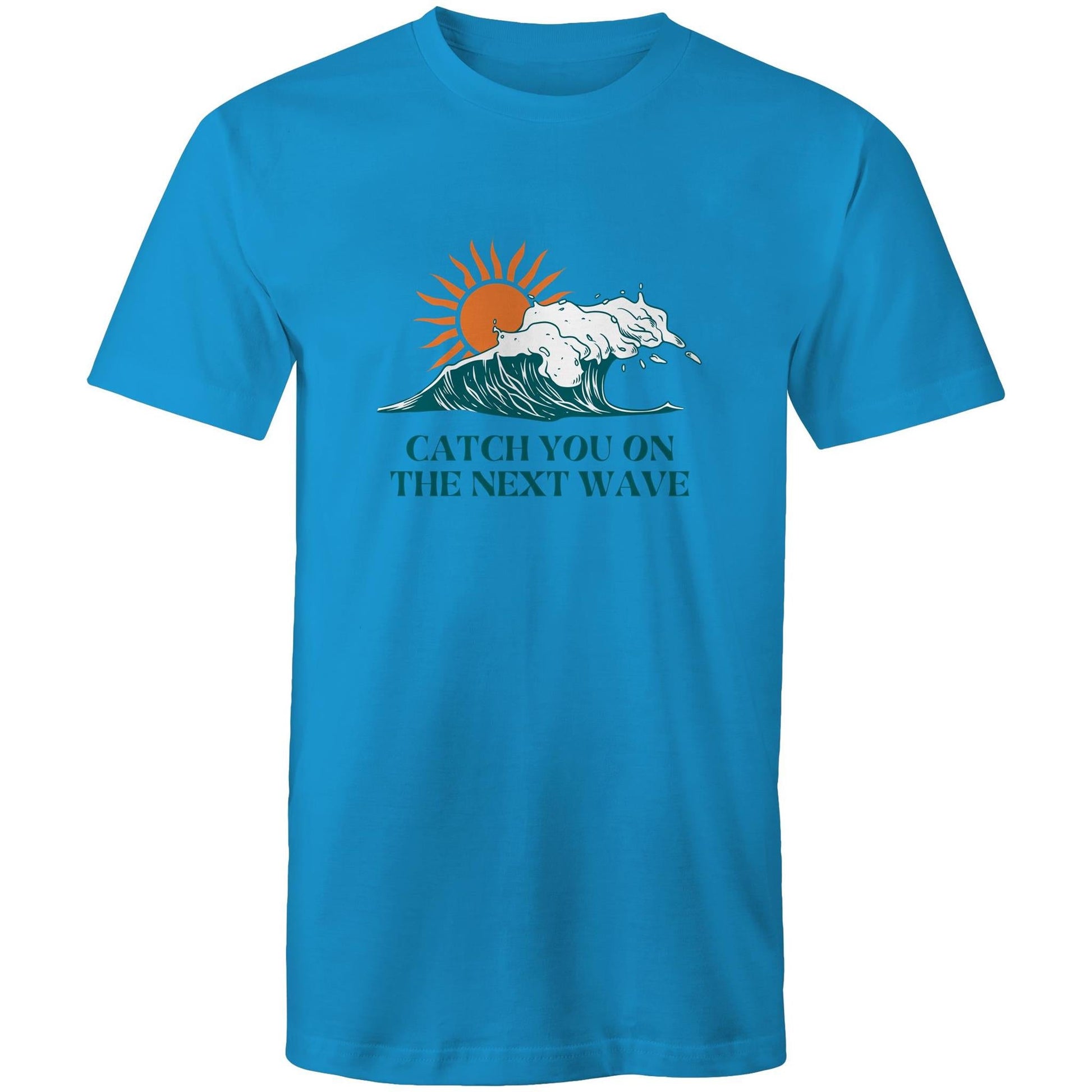 Mens T-Shirt Catch you on the next wave custom logo 