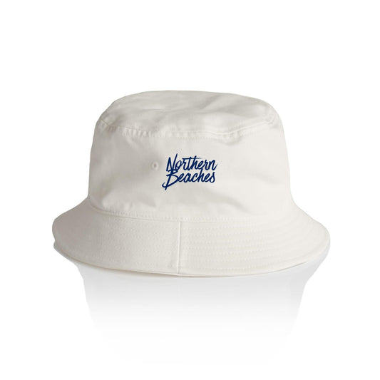 AS Colour Bucket Hat Northern Beaches Navy font 
