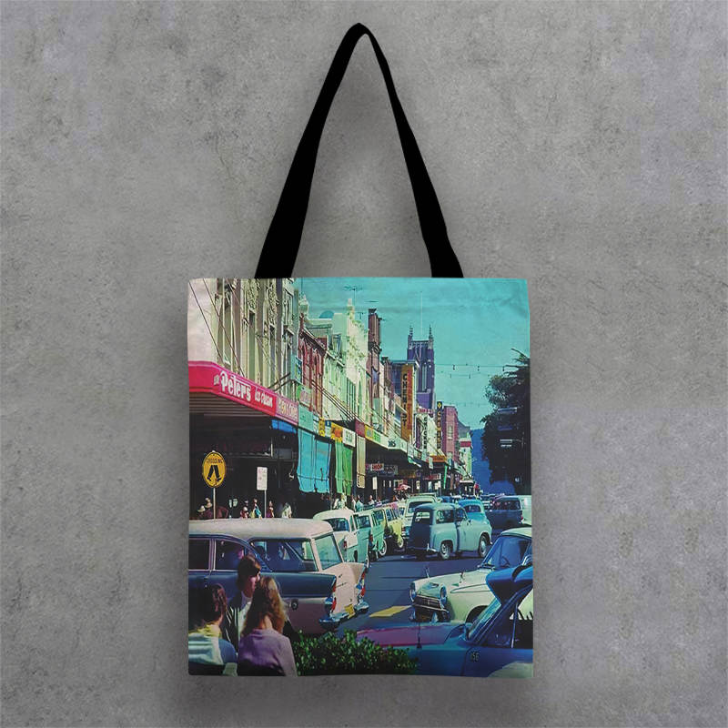 Canvas Tote Bag Black Strap 