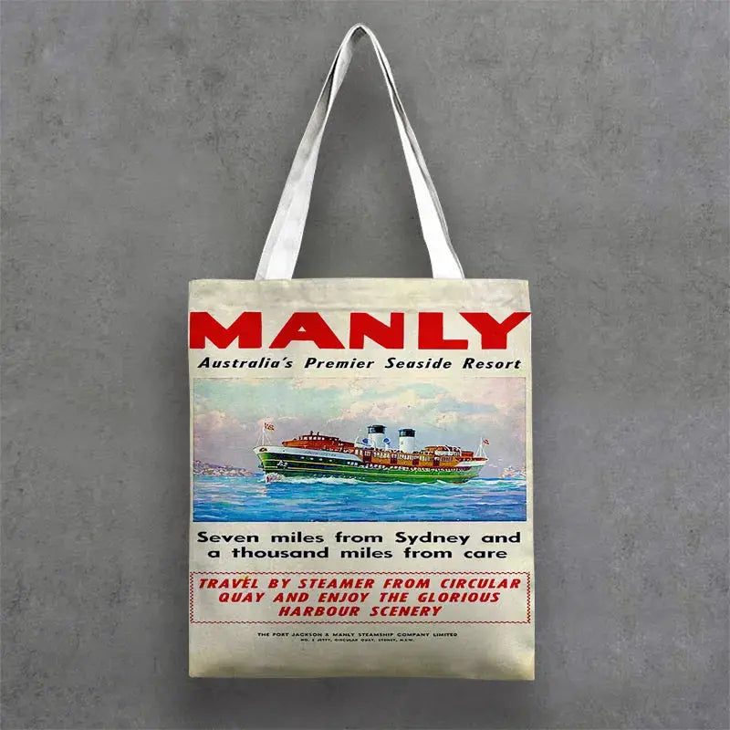 Lost Manly Tote Limited Edition Authentic Coastal Art - Lost Manly Shop
