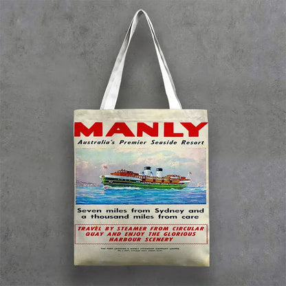 Lost Manly Tote Limited Edition Authentic Coastal Art - Lost Manly Shop