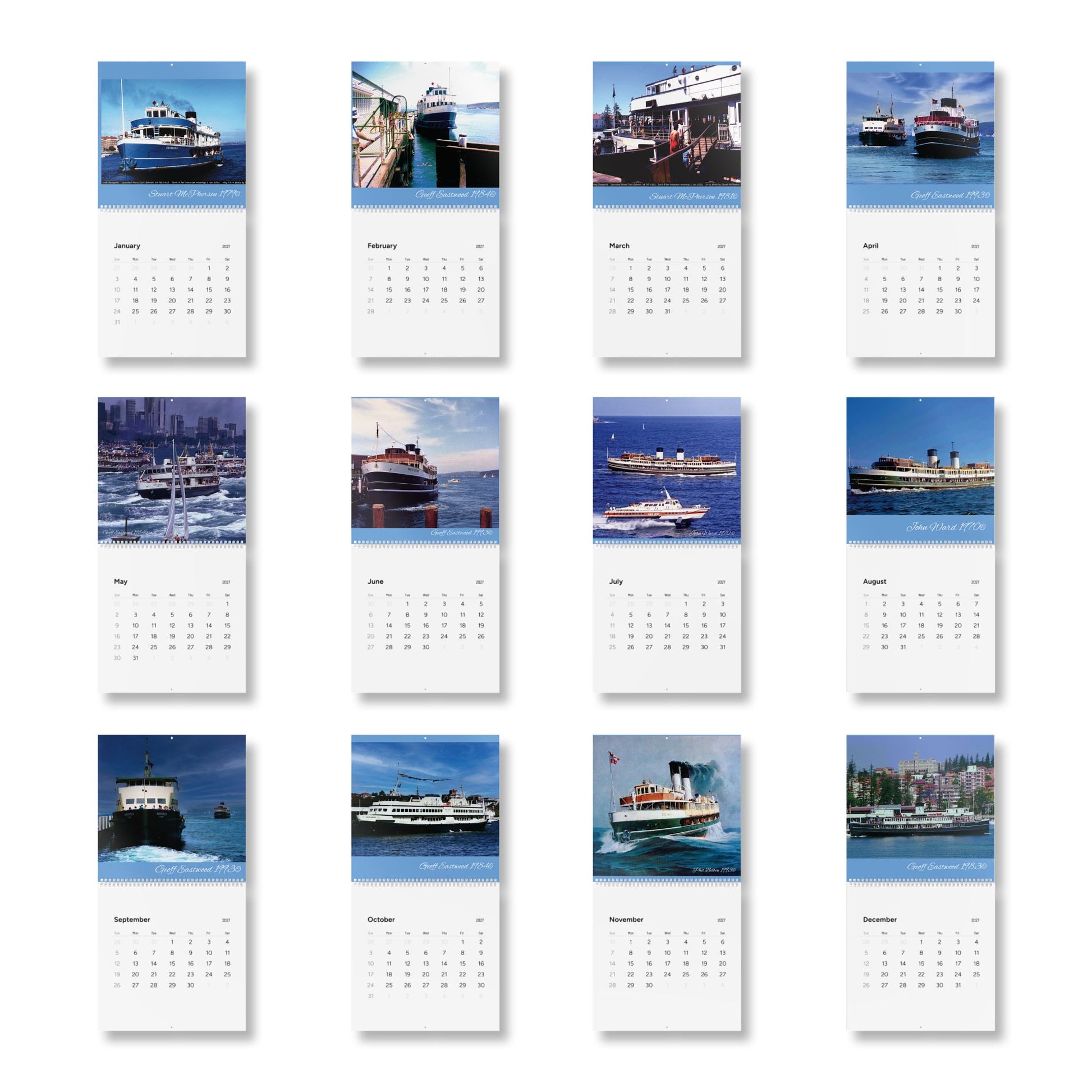 Manly Ferries Journey Through Time 2027 Wall Calendar - Lost Manly Shop