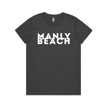 Lost Manly custom logo Manly Beach edition AS Colour Women's Maple Tee - Lost Manly Shop