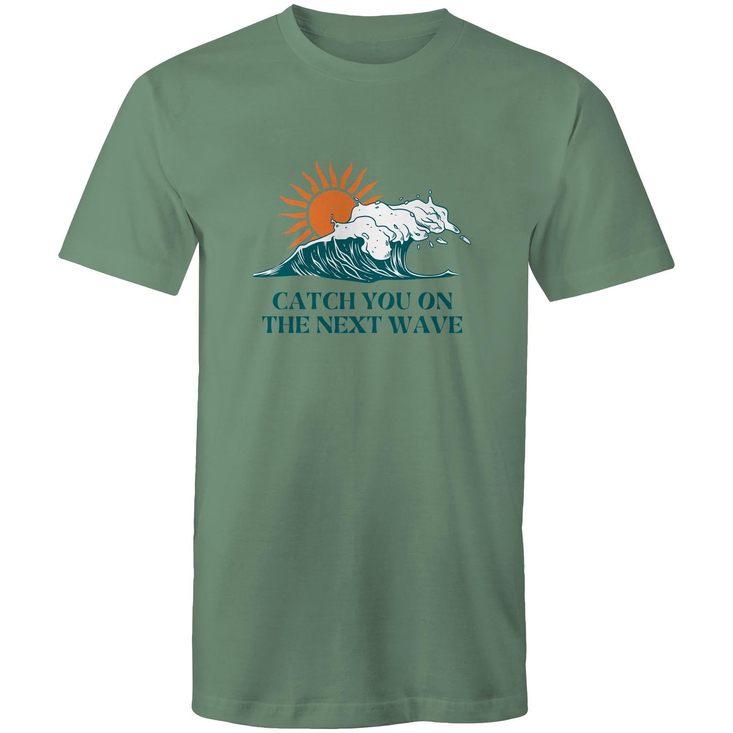 Mens T-Shirt Catch you on the next wave custom logo 