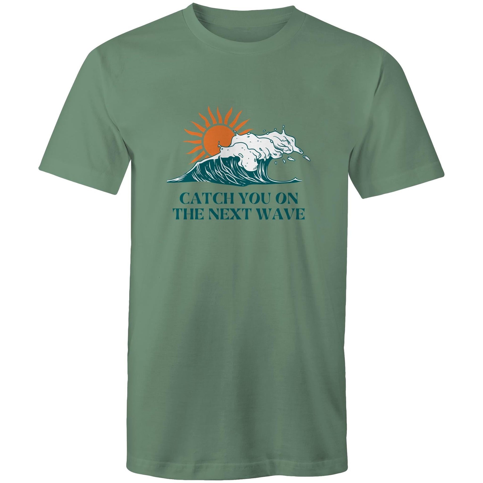 Mens T-Shirt Catch you on the next wave custom logo 