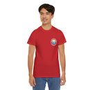 Heavy Cotton T-Shirt with free Canva custom designed logo front and back 