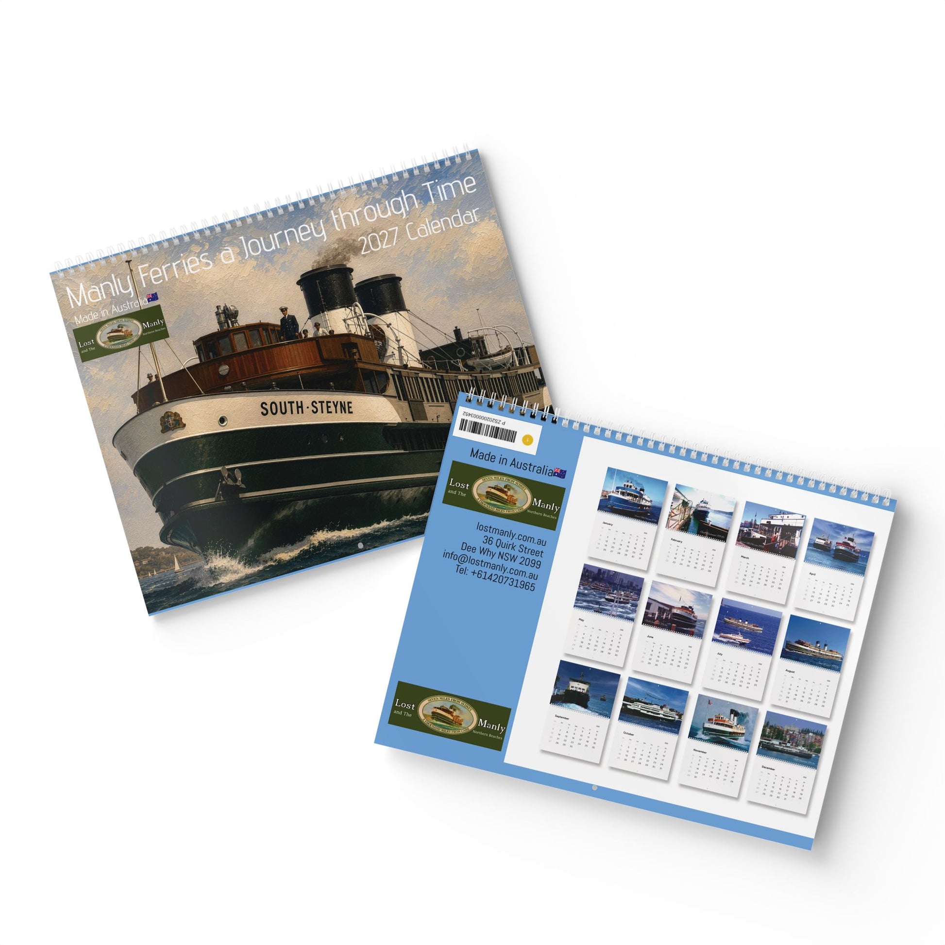 Manly Ferries Journey Through Time 2027 Wall Calendar - Lost Manly Shop