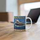Coffee Mug - South Steyne Crossing the Heads 1940s Travel Poster by the PJMSSCo Printify
