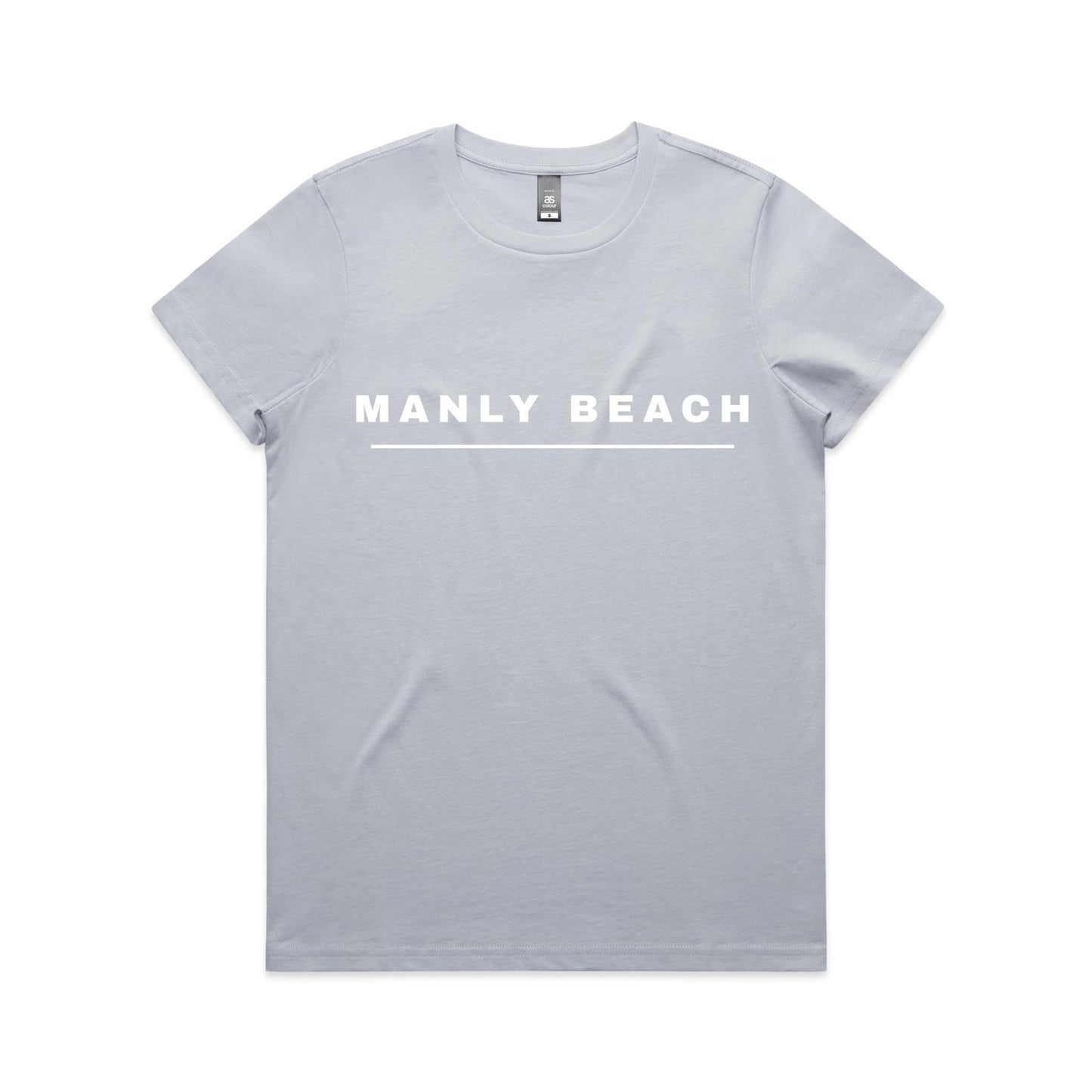 Lost Manly custom logo Manly Beach edition AS Colour Women's Maple Tee (pastels) - Lost Manly Shop