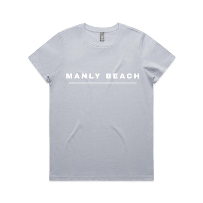 Lost Manly custom logo Manly Beach edition AS Colour Women's Maple Tee (pastels) - Lost Manly Shop