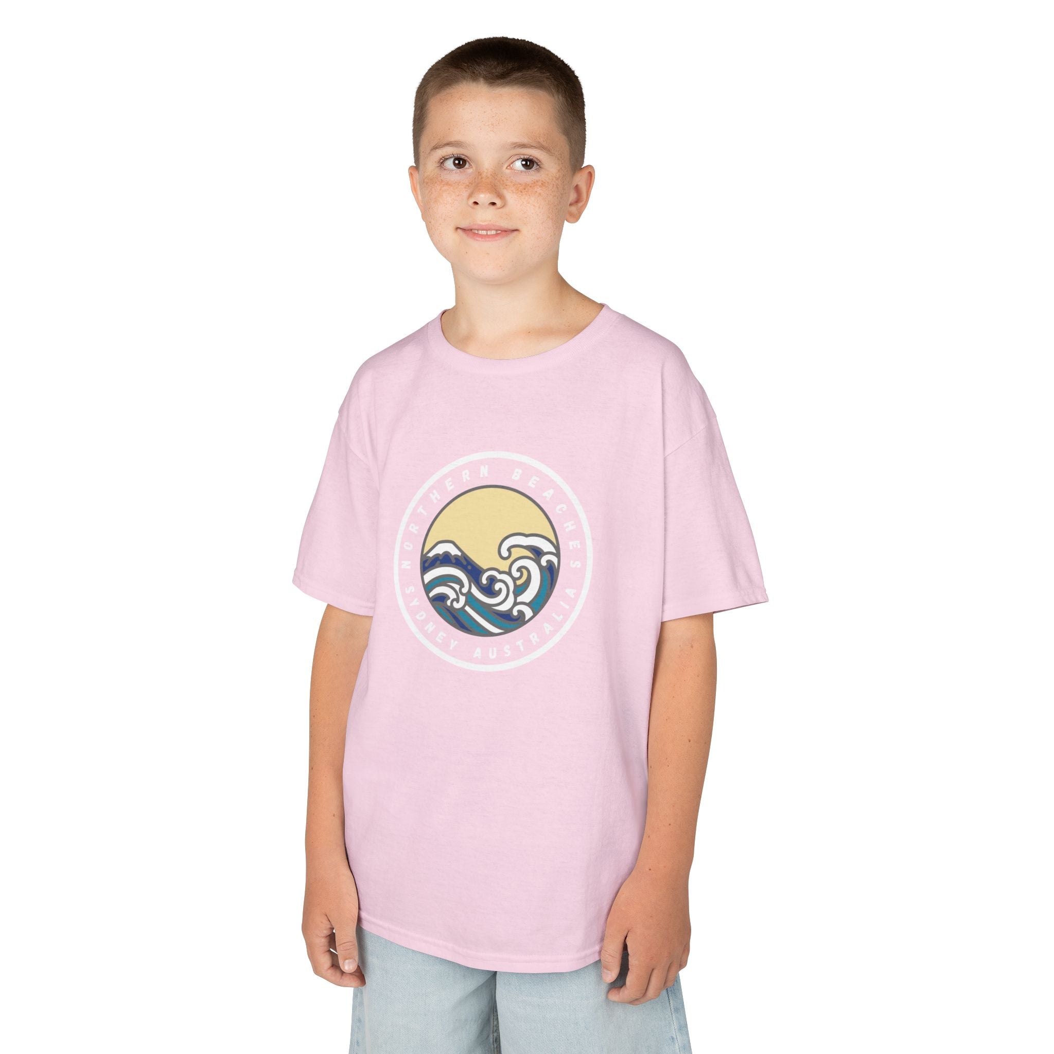 Ocean Wave Kids Cotton Tee – Northern Beaches logo 