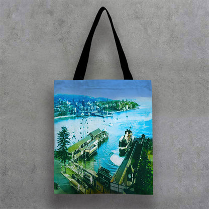 Canvas Tote Bag Black Strap 