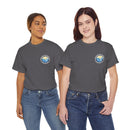Heavy Cotton T-Shirt with free Canva custom designed logo front and back 