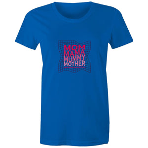 Women's Maple Tee Mom Mama Mother Print 