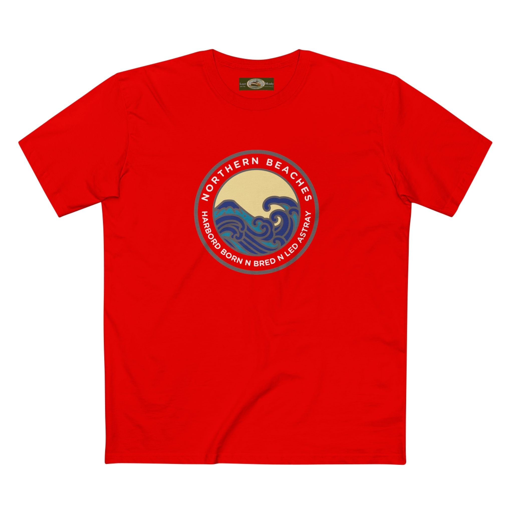 Harbord Born and Bred Northern Beaches Sydney Australia Printed Logo T-Shirt Printify